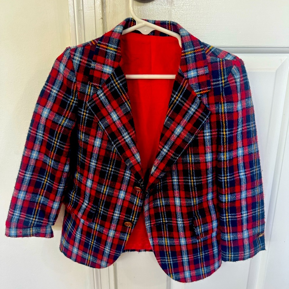 Toddler Boys Vintage, plaid Blazer 3T/4T